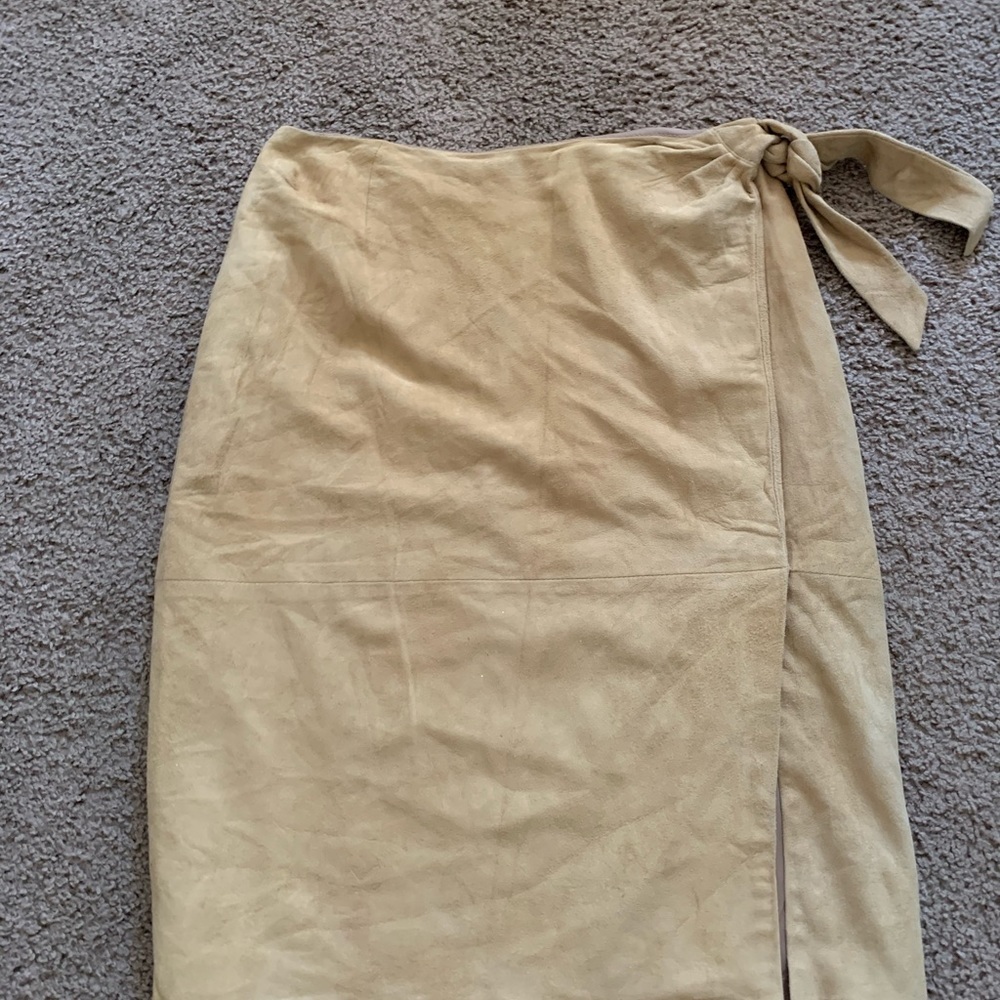 Oscar de La Renta Lamb Suede Skirt Size 6 Y2k‎ - Picture 3 of 6